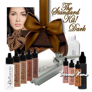   Airbrush Dark Foundation Makeup System Compressor Blush Bronzer Kit