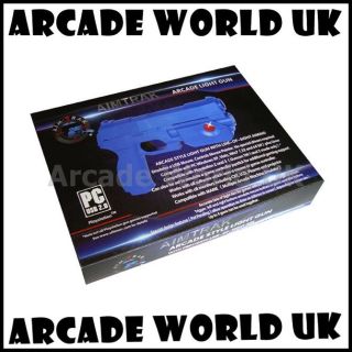 Aim Trak Arcade Light Gun with Line of Sight Aiming Blue for PC PS2 