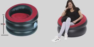New Inflatable Single Flocked Air Sofa Chair Soft Lounge