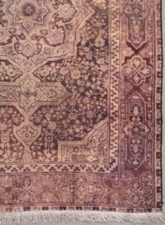6x8 Burgundy Antique Indian Agra Oriental Hand Knotted Wool Area Rug 