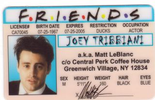 Pick A Joey Tribianni Chandler Bing or Ross Geller Collectors Item The 