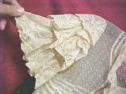 Victorian Lace Capelet Blouse with Frilly Sleeves Chest 32