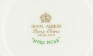 Vintage Royal Albert Moss Rose Bone China Cup Saucer Desert Plate Set 
