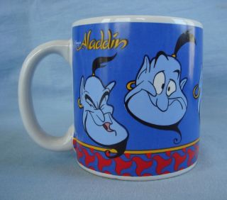 Vtg Aladdin Genie Mug Disney Drinking Glass Collectible Cup