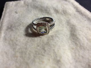 David Yurman Petite 7mm Albion Diamond Prasiolite Ring