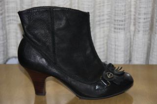 Miss Albright Anthropologie Black Leather Narration Booties 7 B Cute 