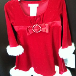 Red BONNIE JEAN Santa Dress Size 2T