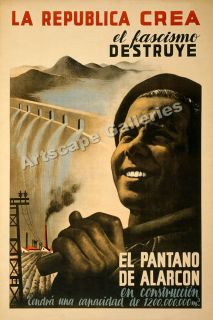 Fascismo Destruye 1930s Spanish Civil War Poster 16x24