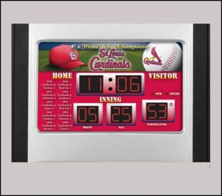   Cardinals Digital Scoreboard Alarm Clock MLB Time,Temperature & Date