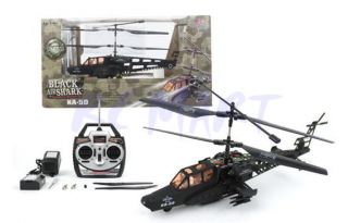 Black Air Shark Ka 50 Gyro 3 Channel RC Helicopter New
