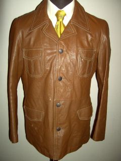 Vintage 70s Aleksander Western Leather Jacket Blazer 42