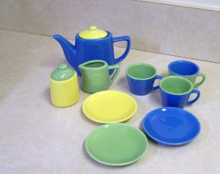 Alex Kids China Dishes Cups Plates Teapot Creamer Sugar Bowl Yellow 