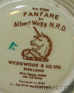 Wedgwood Fanfare Albert Wass Teacup and Saucer Crazing
