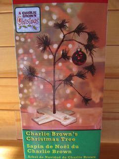 New Peanuts Snoopy Charlie Browns Christmas Tree w Stand Bulb 24 tall 