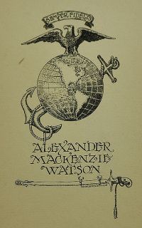 Alexander Mackenzie Watson Vintage Bookplate Marine Coprs Emblem USMC 