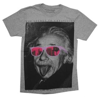 Albert Einstein Secret of Creativity Funny Scientist Adult T Shirt Tee 