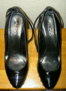 Kat Dennings The House Bunny Black Patent Leather Shoes with Studs 