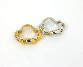 Designer Alfieri St John 2 Tone 18K Gold Diamonds Ladies Band Ring Set 