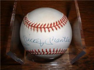Mickey Mantle Signed Rawlings OAL Baseball w COA HOF NY Yankees D 95 