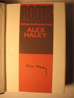 This copy SIGNED BY HALEY ON A ROOTS BOOKMARK WHICH IS PASTED TO 