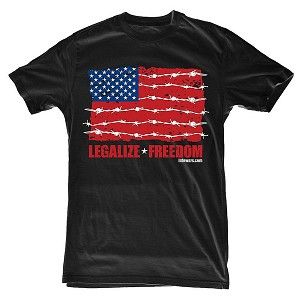 Legalize Freedom Barbed Wire Flag T Shirt by Alex Jones