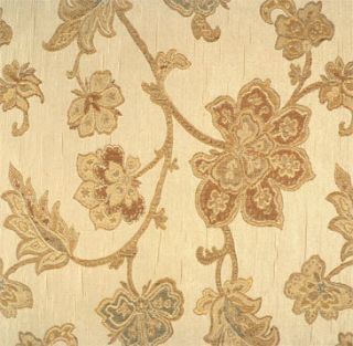   Yards Drapery Upholstery Fabric Floral Chenille Alias Garden