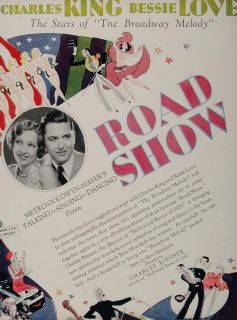 1929 Ad Road Show Bessie Love Charles King MGM Film Original 