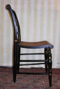   American Empire Signed Hitchcock Alford Cane Seated Chair C. 1832 1843