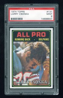 1974 Topps #131 Larry Csonka PSA 9 Mint ++ Dolphins HOF All Pro