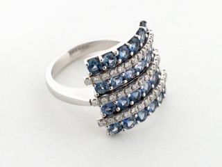 Alfieri St John 18K White Gold Diamond Sapphire Ring