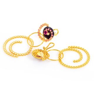 Alessandro Fanfani 18K Yellow Gold Pink Sapphire & Diamond Swirl Drop 