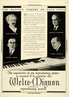 1926 Ad Paderewski Alfredo Casella W. Gieseking De Pachmann Welte 