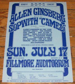 Allen Ginsberg 1966 Fillmore Concert Poster Wes Wilson