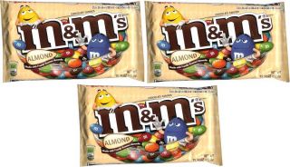 BAGS ~ Almond M&Ms ~ 3x16oz  48oz ~ M&Ms M&M Chocolate Candy