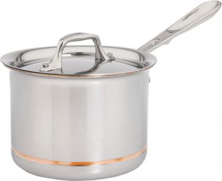 NEW All Clad Copper Core 2 Quart qt Sauce Pan w/ Lid Stainless Steel 