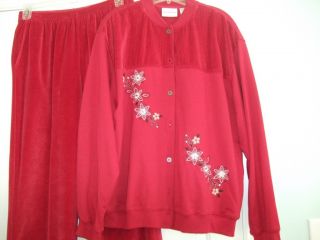 Red Alfred Dunner Pantsuit Size 14 XL
