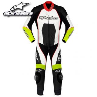 Alpinestars Carver Leather Suit Black White Yellow Red 56 Euro 46 US 