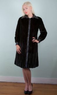 Fabulous vintage early 70s HALSTON mink fur and leather coat 