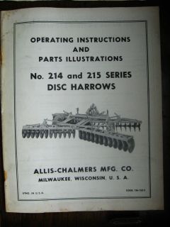 TM 153 C 214 215 Series Disc Harrows Parts Operating AC Exploded Views 