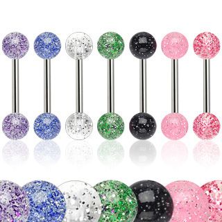 Lot Glitter Tongue Ring Barbell Body Piercing Jewelry