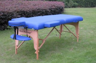 New BestMassage Blue PU Portable Massage Table Chair w Free Carry Case 