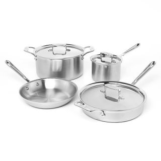 All Clad D5 7 Piece Brushed Stainless Steel Cookware Set Brand New 