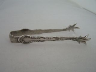 Alvin French Scroll Sterling Sugar Tongs