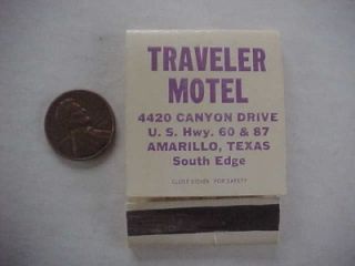 1960s Era Amarillo,Texas Traveler Motel matchbook On Highways 60 & 87 