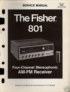 Fisher 801 Am FM Receiver Service Man 1972 10001 Up