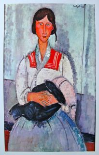 Amedeo Modigliani 1971 Signed Lithograph Gypsy Woman