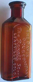 RARE Amber Davis Drug Antique Leadville Colorado Bottle