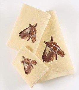 PC Western Bathroom Embroidered Horse Bath Towel Set New