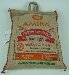 20 60 lbs Amira Goodlength Premium Basmati Rice  in USA 