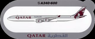 AIRBUS A340 600 OLD QATAR   AMIRI FLIGHT AIRLINE STICKER 